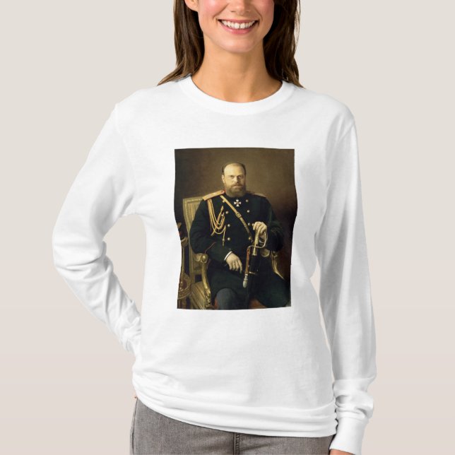 Porträtt av kejsaren Alexander III 1886 Tee Shirt (Framsida)