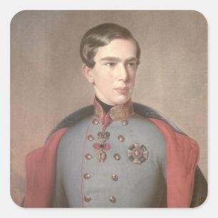 Porträtt av kejsaren Franz Joseph av Österrike Fyrkantigt Klistermärke