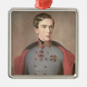 Porträtt av kejsaren Franz Joseph av Österrike Julgransprydnad Metall
