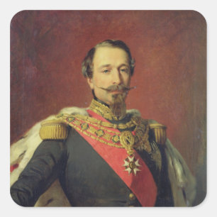 Porträtt av kejsaren Louis Napoleon III Fyrkantigt Klistermärke