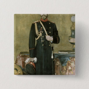 Porträtt av kejsaren Nicholas II 1895 Knapp