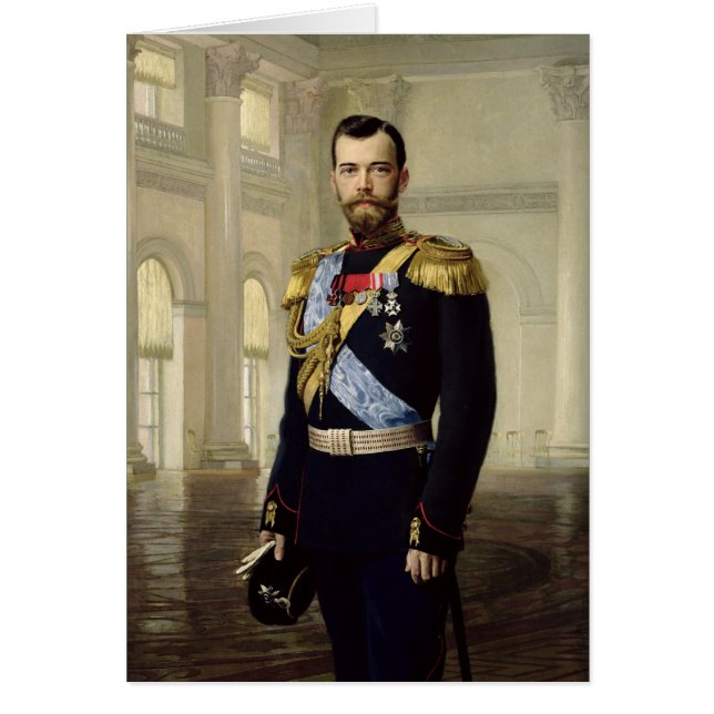 Porträtt av kejsaren Nicholas II, 1900 Hälsningskort (Framsidan)