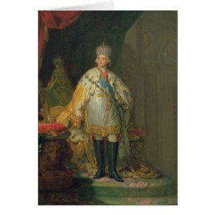 Porträtt av kejsaren Paul mig, 1800 Hälsningskort