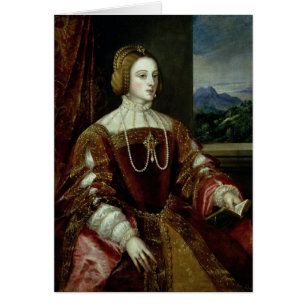 Porträtt av kejsarinnan Isabella av Portugal Hälsningskort