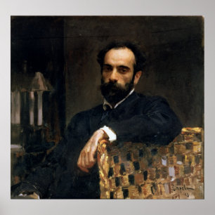 Porträtt av konstnären Isaak Ilyich Levitan Poster