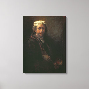Porträtt av konstnären på hans staffli, 1660 canvastryck