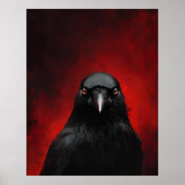 Porträtt av korp med röda ögon poster