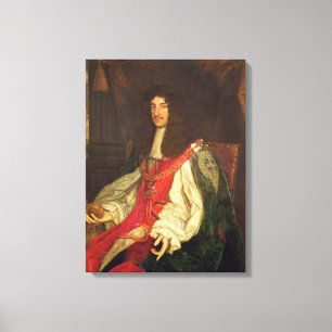 Porträtt av kungen Charles II, c.1660-65 Canvastryck