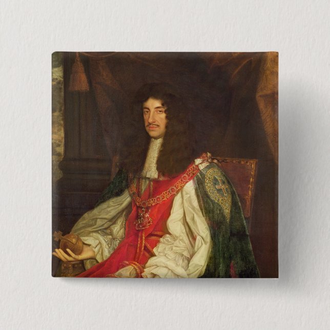 Porträtt av kungen Charles II, c.1660-65 Knapp (Framsida)