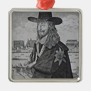 Porträtt av kungen Charles mig Julgransprydnad Metall