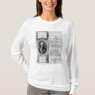 Porträtt av kungen Charles mig med diagram T-shirt