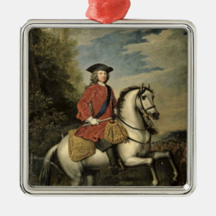 Porträtt av kungen George mig, 1717 Julgransprydnad Metall