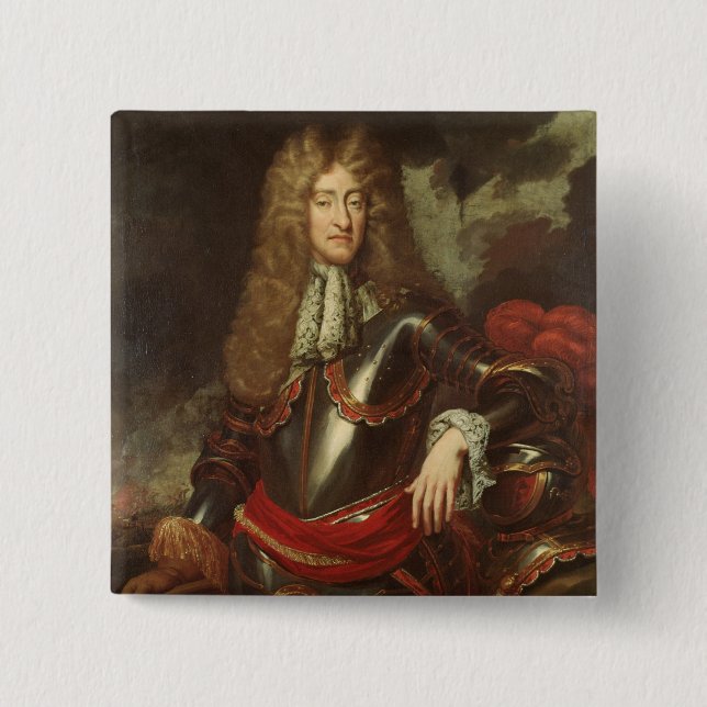 Porträtt av kungen James II, c.1690 Knapp (Framsida)