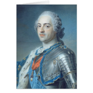 Porträtt av kungen Louis XV 1748 Hälsningskort