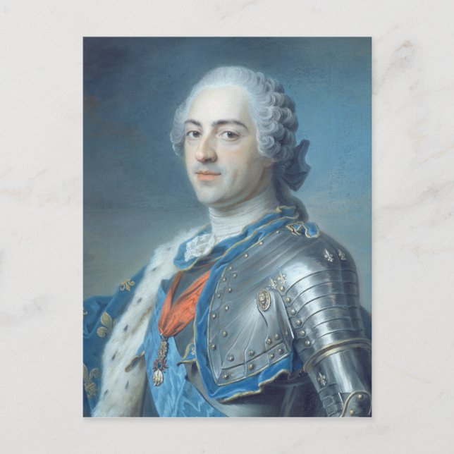 Porträtt av kungen Louis XV 1748 Vykort (Framsida)