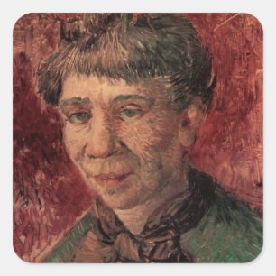 Porträtt av kvinna Madame Tanguy, Vincent van Gogh Fyrkantigt Klistermärke
