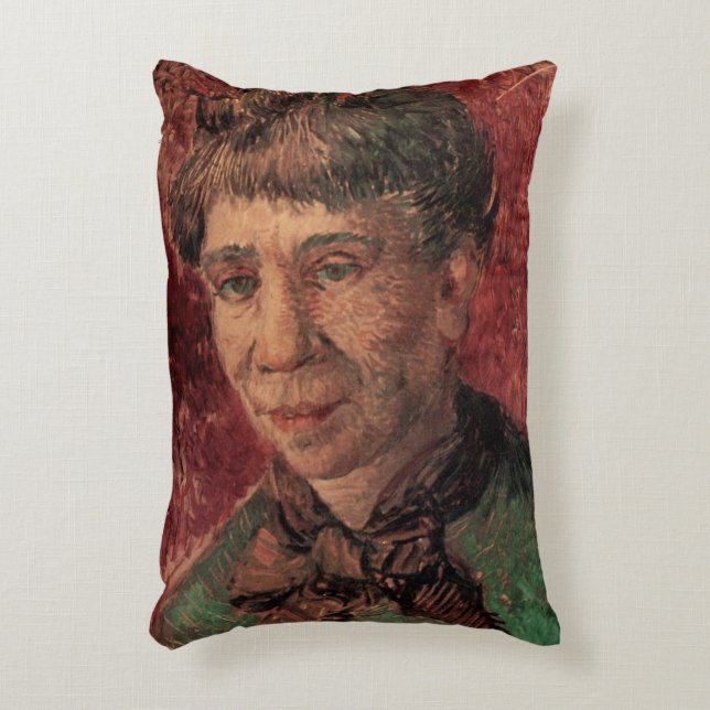 Porträtt av kvinna Madame Tanguy, Vincent van Gogh Prydnadskudde (Framsidan(Vertikal))