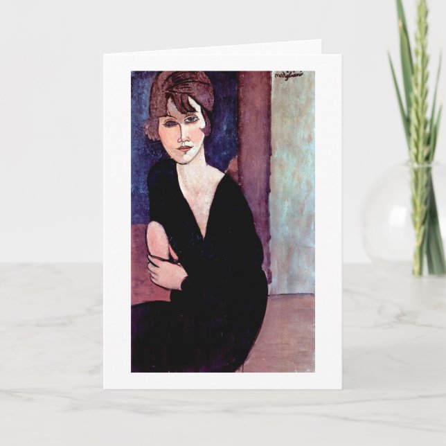 Porträtt av kvinna, Modigliani Kort (Framsida)