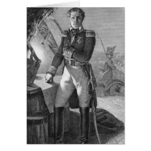 Porträtt av Laurent de Gouvion Saint-Cyr Hälsningskort