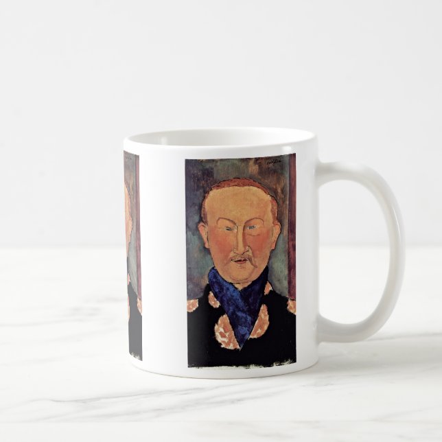 Porträtt av Leon Bakst av Modigliani Amedeo Kaffemugg (Höger)