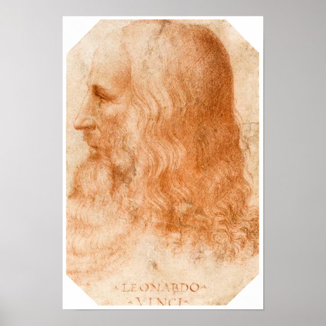 Porträtt av Leonardo da Vinci av Francesco Melzi Poster (Framsidan)