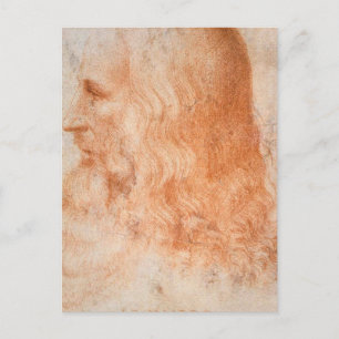 Porträtt av Leonardo da Vinci Vykort