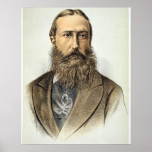 Porträtt av Leopold II (1835-1909), kung av Belgiu Poster