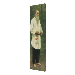 Porträtt av leven Tolstoy 1901 Canvastryck