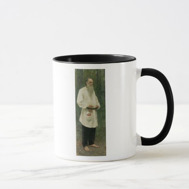 Porträtt av leven Tolstoy 1901 Mugg (Höger)