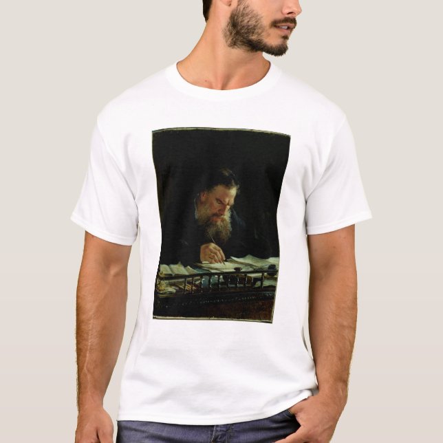 Porträtt av leven Tolstoy T-shirt (Framsida)