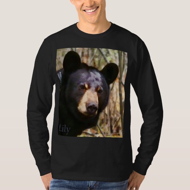 Porträtt av lilja lång-muff T T Shirt (Framsida)