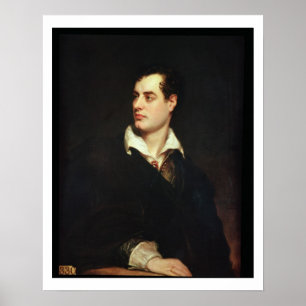 Porträtt av Lord Byron (1788-1824) (olja på Poster