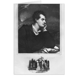 Porträtt av Lord Byron Hälsningskort