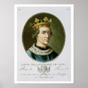 Porträtt av Louis VIII som kallas "Le Lejon", kun Poster