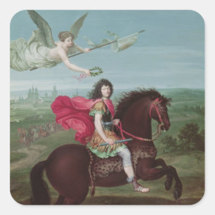 Porträtt av Louis XIV 2 Fyrkantigt Klistermärke