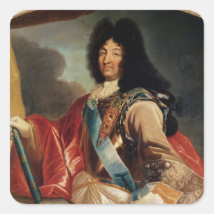 Porträtt av Louis XIV 2 Fyrkantigt Klistermärke