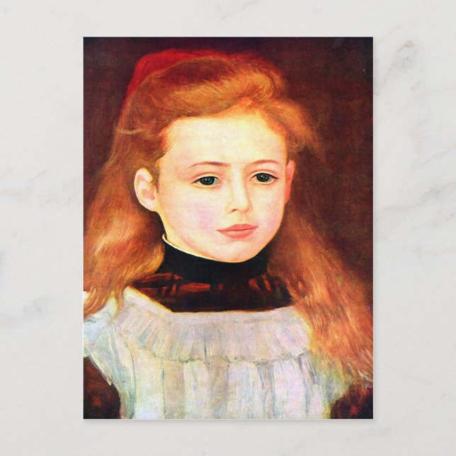 Porträtt av Lucie Berard av Pierre Renoir Vykort (Framsida)