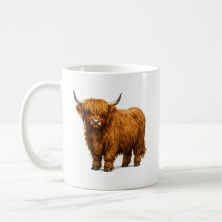 Porträtt av luddig Highlandko Kaffemugg