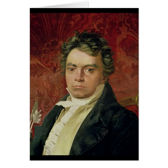 Porträtt av Ludwig Van Beethoven Hälsningskort (Framsidan)