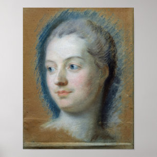 Porträtt av Madam de Pompadour 1752 Poster