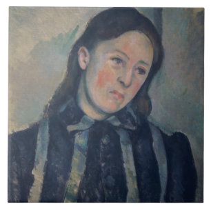 Porträtt av madamen Cezanne med lossat hår, 189 Kakelplatta