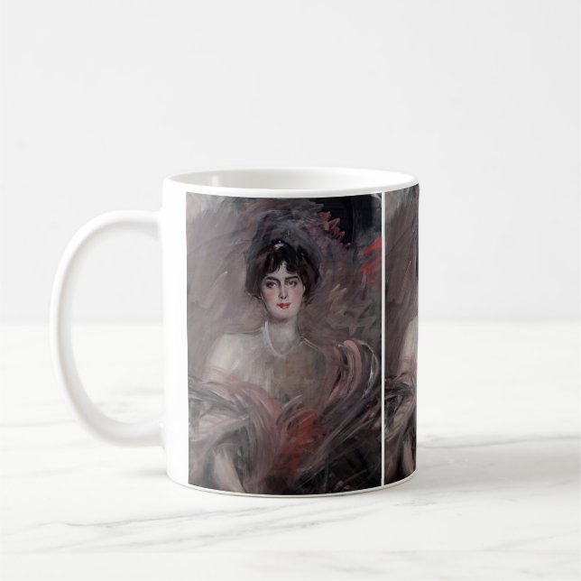 Porträtt av Madamoiselle Emilienne Le Roy Kaffemugg (Vänster)