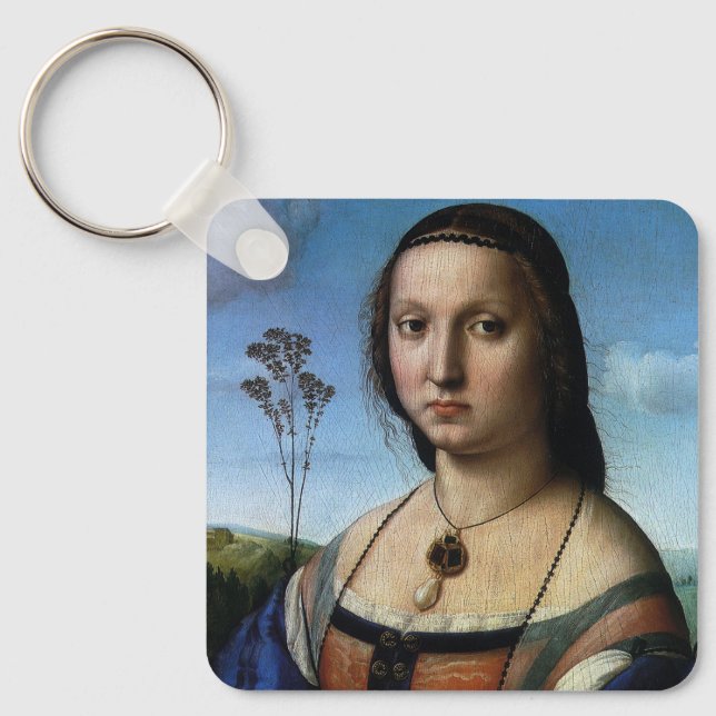 Porträtt av Maddalena Doni av Raphael Sanzio Nyckelring (Framsida)