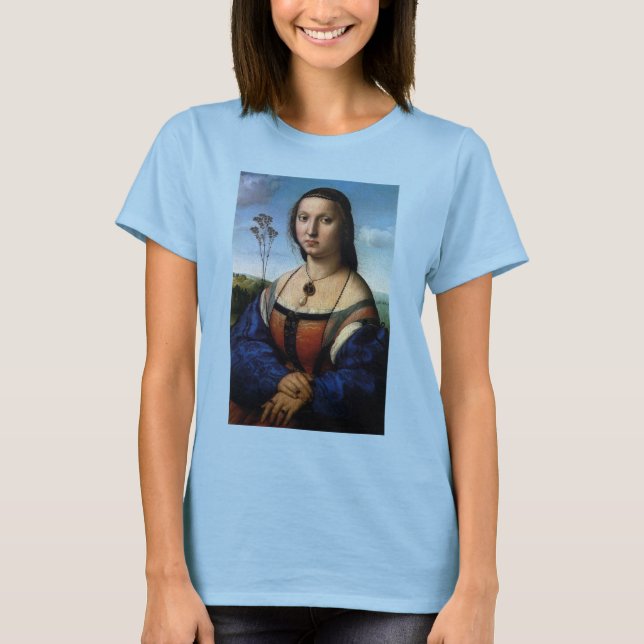 Porträtt av Maddalena Doni av Raphael Sanzio Tee Shirt (Framsida)