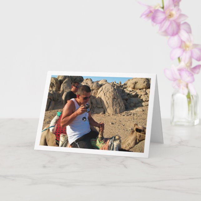 Porträtt av män på kameler kort (Orkide)