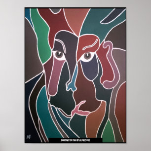 Porträtt av Man Painting av Alfred Fox Poster