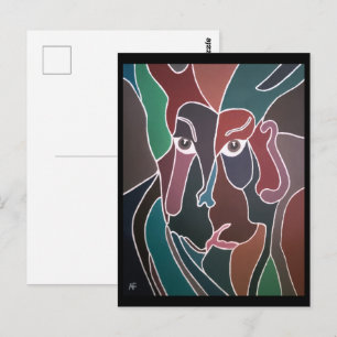 Porträtt av Man Painting av Alfred Fox Vykort