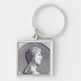 Porträtt av Marcus Aurelius Fyrkantig Silverfärgad Nyckelring