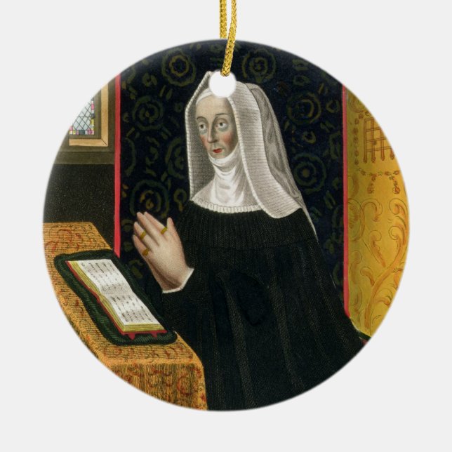 Porträtt av Margaret Beaufort, Countess av Richmon Julgransprydnad Keramik (Framsidan)