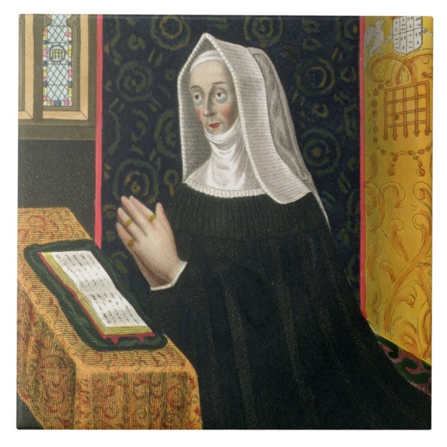 Porträtt av Margaret Beaufort, Countess av Richmon Kakelplatta (Framsidan)